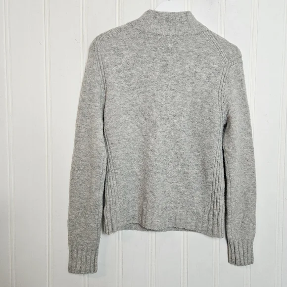 J. Crew Point Sur Gray Mock Neck Merino Wool Alpaca Blend Sweater Womens Size S - Picture 8 of 14